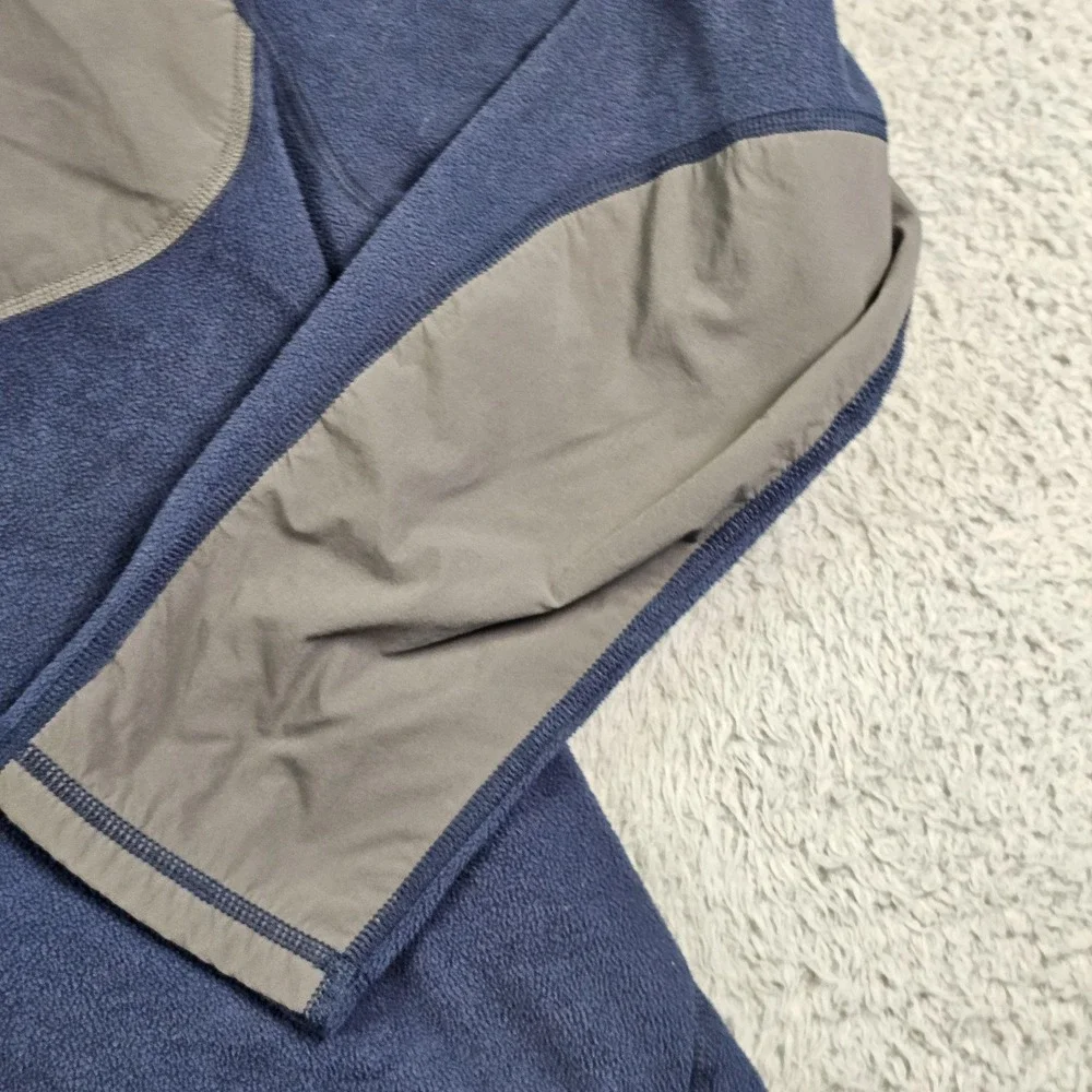 North Face Sweater Mens XL Blue‎ Gray Fleece Quarter Zip Pullover Chest Pocket